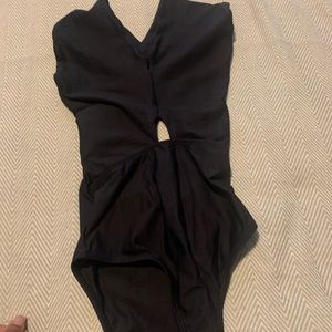 Ostra Brazil one piece cross-cross backed bathing suit.